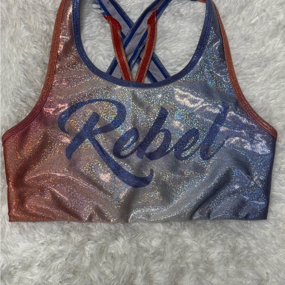 Glittery Rebel Athletic Sports Bra Size Adult Medium